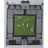 Linda Farquharson, (SCOTTISH b.1963) 'Running the Hoops', linocut, No.6/30, signed in pencil and
