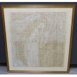 India and Adjacent Countries, a large map, in a glazed frame, size overall 110 x 115cm