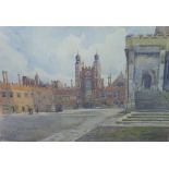 Norma Davidson, Eton College, watercolour, signed and framed under glass, 48 x 34cm