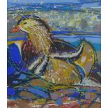 Sally Carlaw BA (Hons) (SCOTTISH b 1964) 'Mandarin Duck', gouache, signed and framed under glass, 19