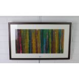 Unknown artist, Coloured Vertical Stripes, Mixed media, in a glazed frame, 72 x 44cm