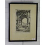 Paul Geissler, (German, 1874-1954) 'Rome', etching, signed in pencil and framed under glass, 21 x