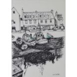 Jack Firth RSW (SCOTTISH 1917 - 2010) 'Kings Lynn', ink sketch, signed and framed under glass, 20