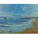 Gay Grossart (SCOTTISH CONTEMPORARY) 'Bass Rock', oil on board, signed and framed under glass, 48