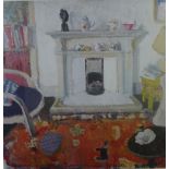 Anne Redpath coloured print, under glass within a silver giltwood frame, size overall 68 x 68cm