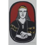 Willie Rodger RSA RGI (SCOTTISH 1930 - 2018), 'Lady MacBeth' coloured linocut, signed, entitled