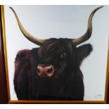 Georgina McMaster (SCOTTISH b. 1980) a large acrylic on canvas of a 'Kirsty' a Highland cow,