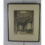 Wilfred Appleby (b.1889), 'Signet Library Upper hall' etching, signed in pencil and framed under