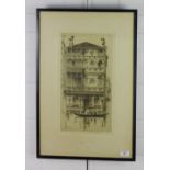 Albany E Howarth (1872-1936) 'Piazzo Daro, Venice' etching, signed in pencil and framed under glass,