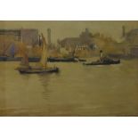 Biddy Macdonald Jamieson, fl.1895-1938, 'River Thames - London', watercolour, signed, framed under