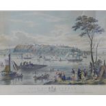 View of Quebec, a coloured lithographic print, in a glazed Hogarth frame, size overall 71 x 56cm