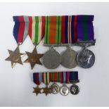 WWII medal group comprising Defence and War medals, 1939 - 1945 Star and the Italy Star medal