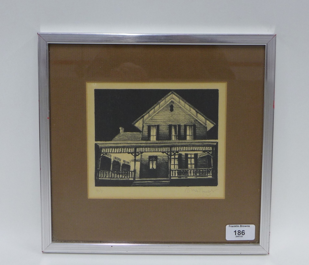 Alan McTagget, screenprint of a house, signed in pencil and numbered 6/9, framed under glass, 17 x - Image 3 of 3