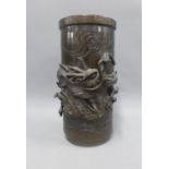 Japanese bronze dragon vase, 27cm