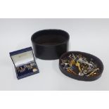 A collection of Gents cufflinks and tiepins to include a selection of silver Dunhill tiepins, etc (a