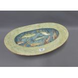 Anna Lambert studio pottery bowl (with restoration) 53 X 35cm