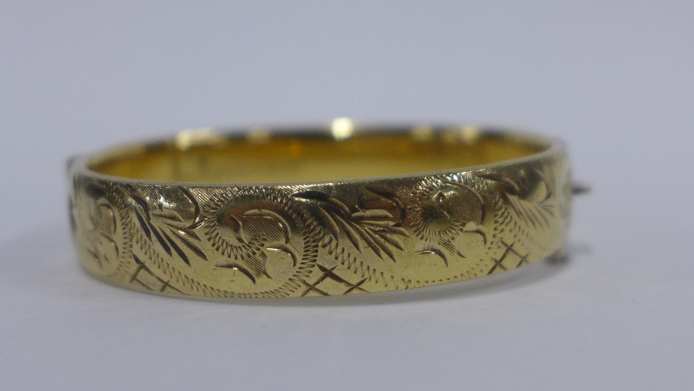 Vintage silver gilt stiff hinged bangle, London 1967, together with another with Birmingham 1977 - Image 5 of 7