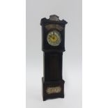 Miniature novelty longcase clock with silver mounts, London 1904, 28cm