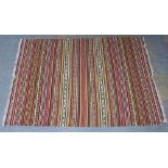 Large Kelim rug with vertical striped field, 296 x 197cm