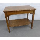 Late 19th / early 20th century walnut two tier table with scalloped edge top, 92 x 76 x 55cm