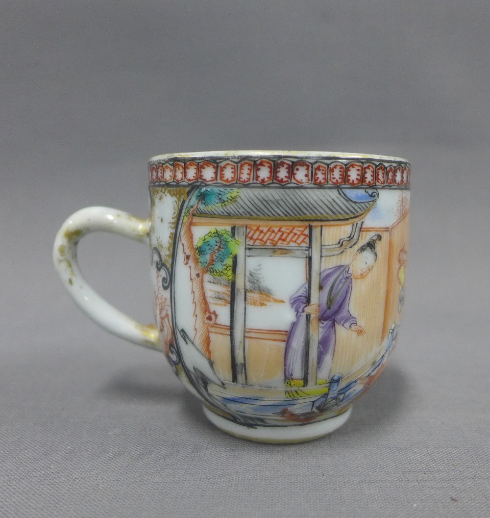 18th century Chinese coffee cup and two famille rose teabowls with four matching saucers and another - Image 5 of 5