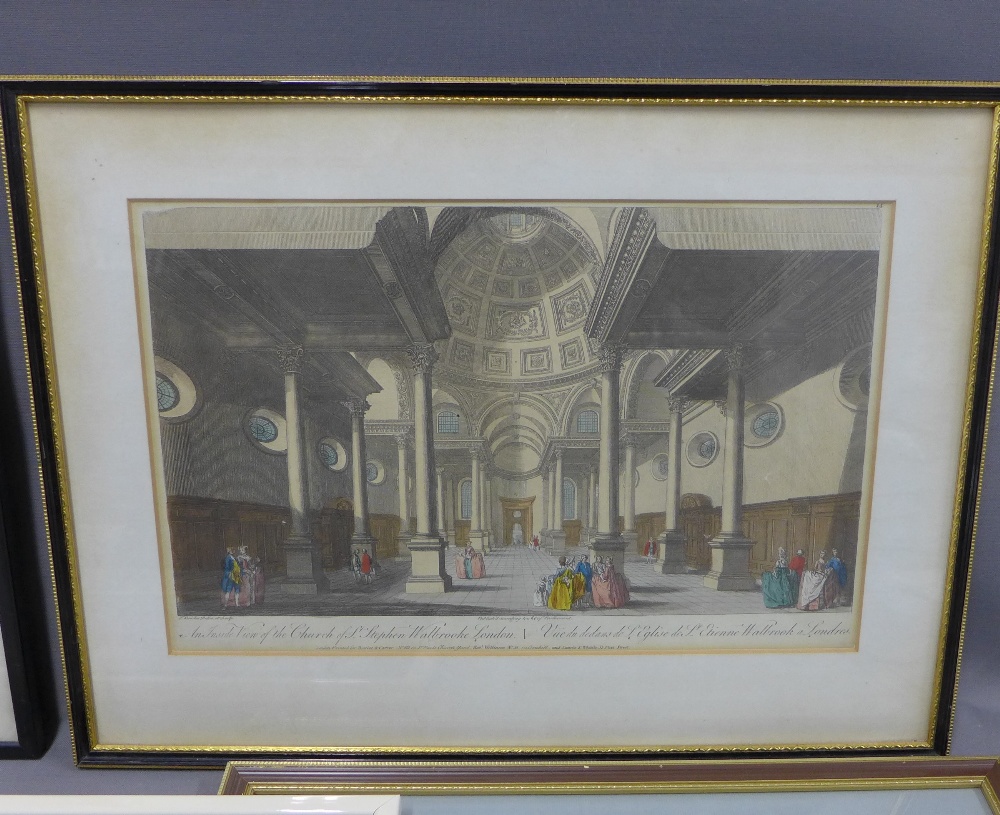 A collection of framed prints to include Coal Exchange, Fire in London, Inside View of the Church of - Image 2 of 6