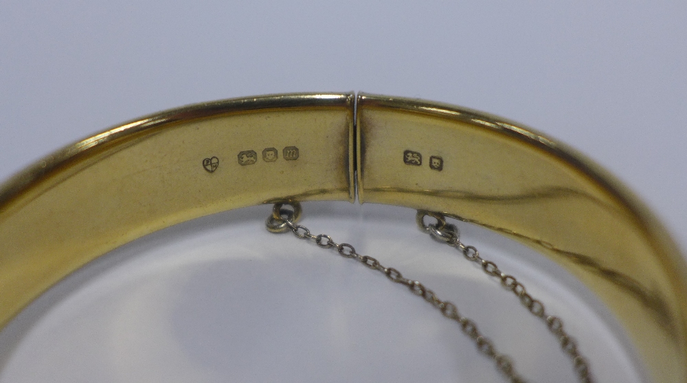 Vintage silver gilt stiff hinged bangle, London 1967, together with another with Birmingham 1977 - Image 4 of 7