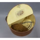 Vintage fishing box and net, 35cm