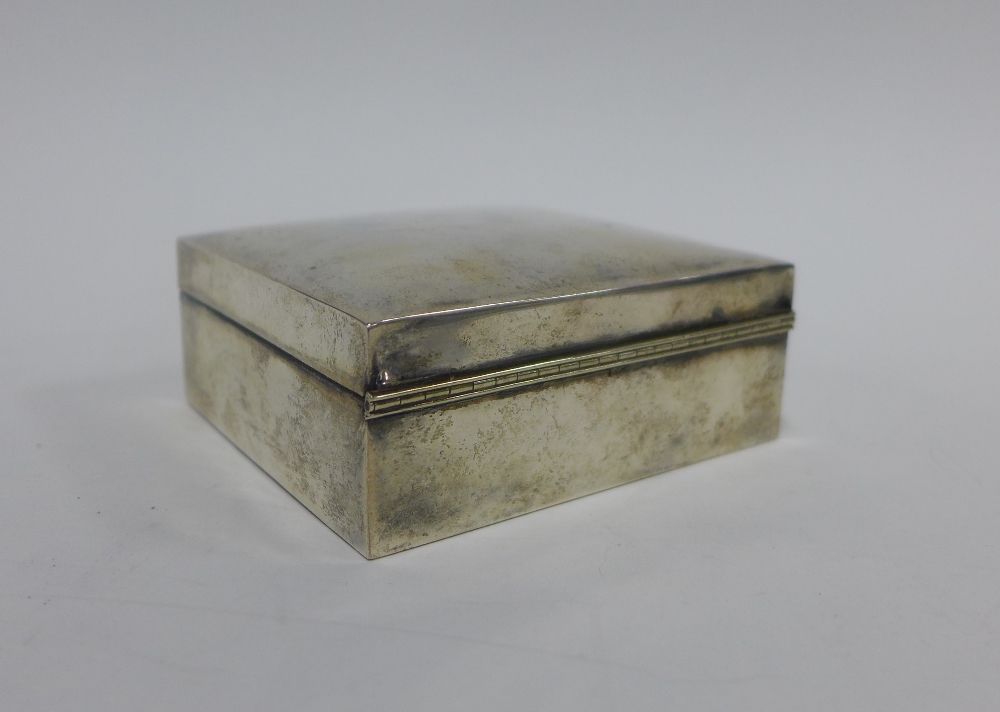 George V silver box, cedar lined, Birmingham 1924, 8 x 8.5cm - Image 4 of 4