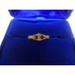 18ct gold, ruby and diamond ring, Birmingham 1912, UK ring size Q