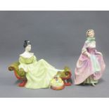 Two Doulton figures to include At Ease HN2473 & Suzette HN2026, 20 cm high (2)