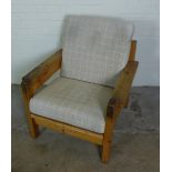 Mid Century open armchair with loose cushions 75 x 82 x 47cm