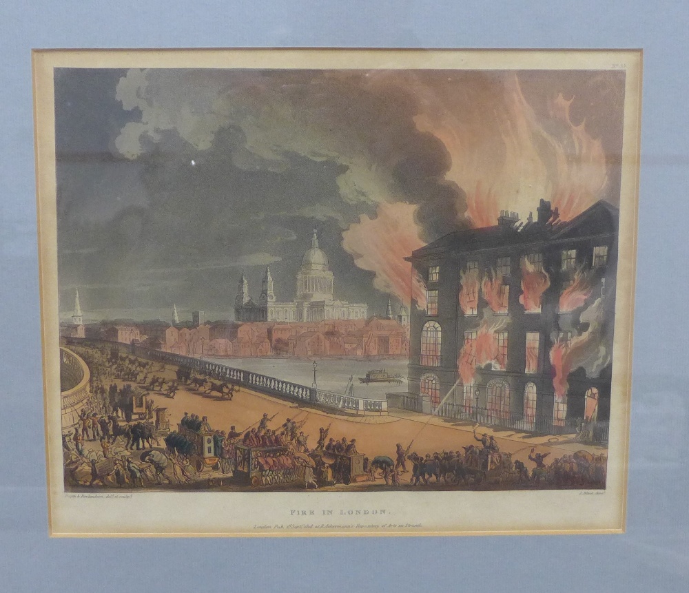 A collection of framed prints to include Coal Exchange, Fire in London, Inside View of the Church of - Image 5 of 6