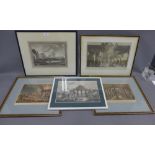 A collection of framed prints to include Coal Exchange, Fire in London, Inside View of the Church of