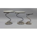 Three goffering irons, tallest 18cm (3)