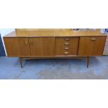 Teak mid century sideboard, 206 x 79 x 46cm