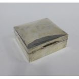 George V silver box, cedar lined, Birmingham 1924, 8 x 8.5cm