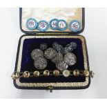 Set of six Victorian silver buttons, Chester 1899 and a set of six smaller Edwardian silver buttons,