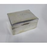 George V silver cigarette box, London 1919, 12 x 9cm