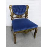 19th century Japanned chair, possibly a cellist chair, the chinoiserie back and frame with parcel