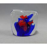 Murano Aquarium coloured glass paperweight in the style of Cenendese, 9cm