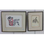 Bill Reid 'Haida - killer whale' and another signed Nair - 'Shadows of the Raven' numbered 148 /