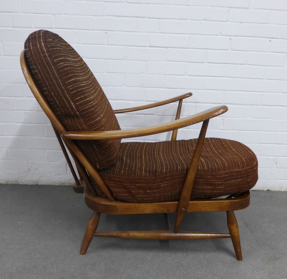 Vintage Ercol dark elm low arm chair 72 x 82cm. - Image 3 of 3