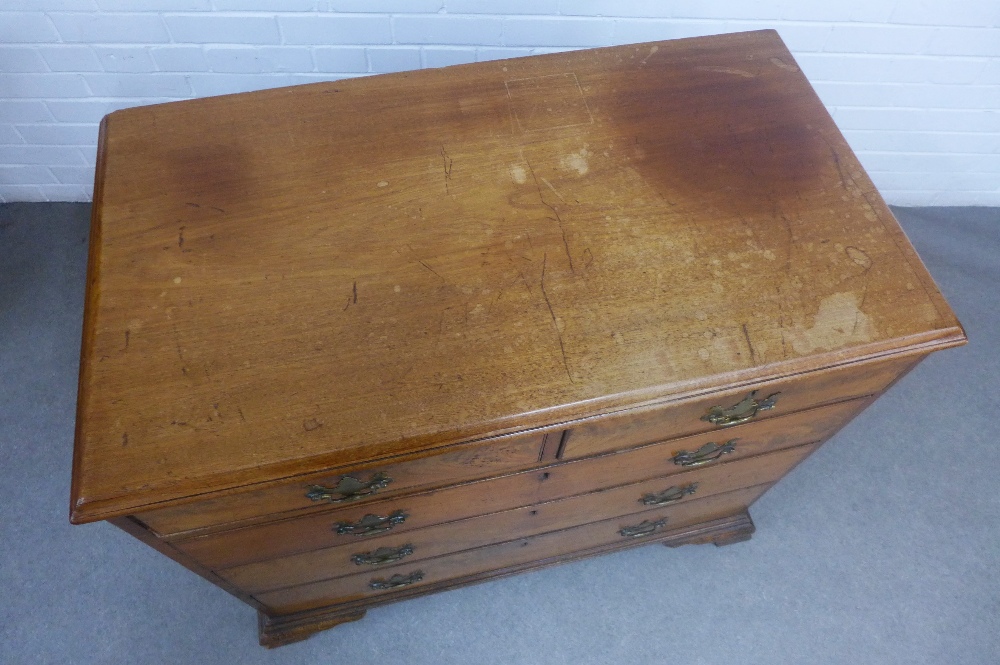 19th century mahogany chest with rectangular top with moulded edge over two short and three long - Image 2 of 4