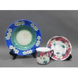 Collection of Scottish Mak Merry handpainted pottery to include a matching cup and saucer and a