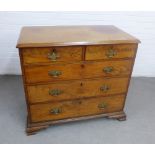 19th century mahogany chest with rectangular top with moulded edge over two short and three long