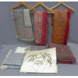 Collection of early 20th century and later Paisley pattern clothes and shawls, (a/f) and a silk