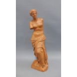 Terracotta Venus de Milo figure, 40cm