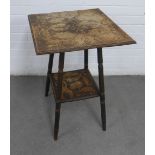 Two-tier poker work table, a.f. 48 x 71 x 49cm.
