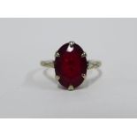 9ct gold claw set garnet dress ring